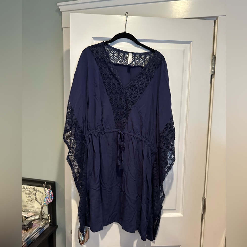 Cacique Navy Lace Swim Cover-Up